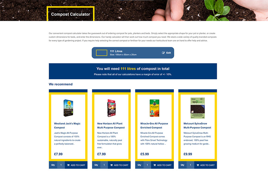 Compost requirements estimated by the OGC calculator